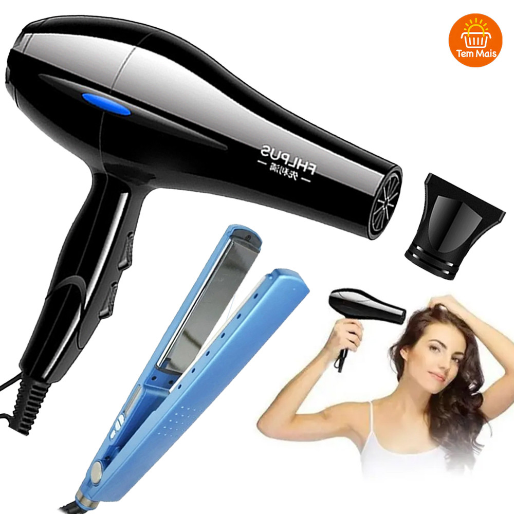 Kit Profissional Chapinha + Secador 110 / 220V - Nano Titanium e Alta Potência