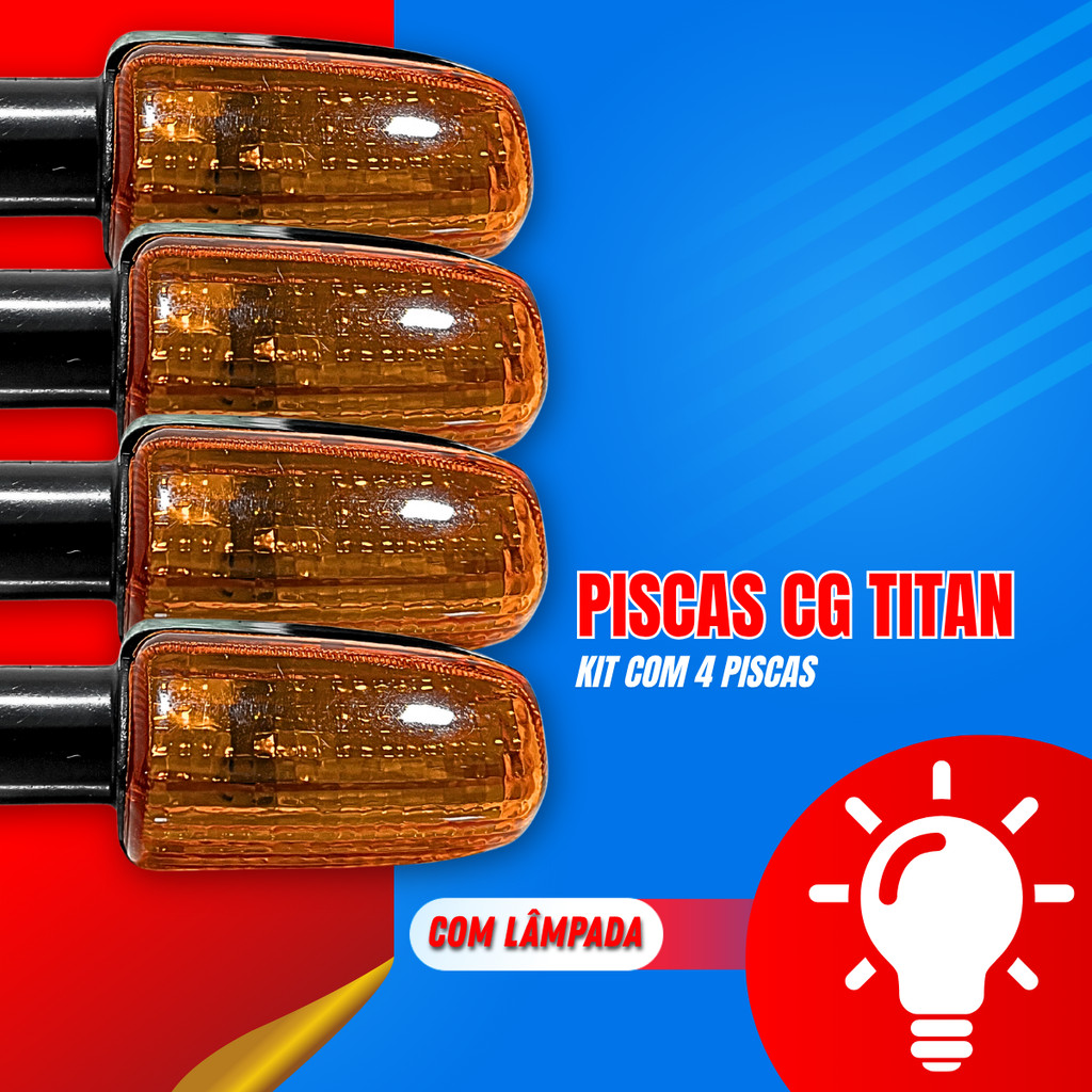 Kit 4 Pisca Seta Cg Titan Fan 125 150 Xre 300 Cb300 Cbx Twister 250 2000 2001 2002 2003 2004 2005 2006 a 2013 Laranja — imagem 2 de 2