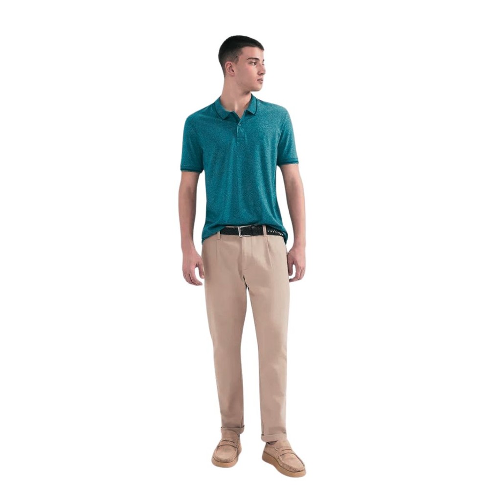 Camiseta Polo Hering Básica Masculina Em Malha Texturizada Verde