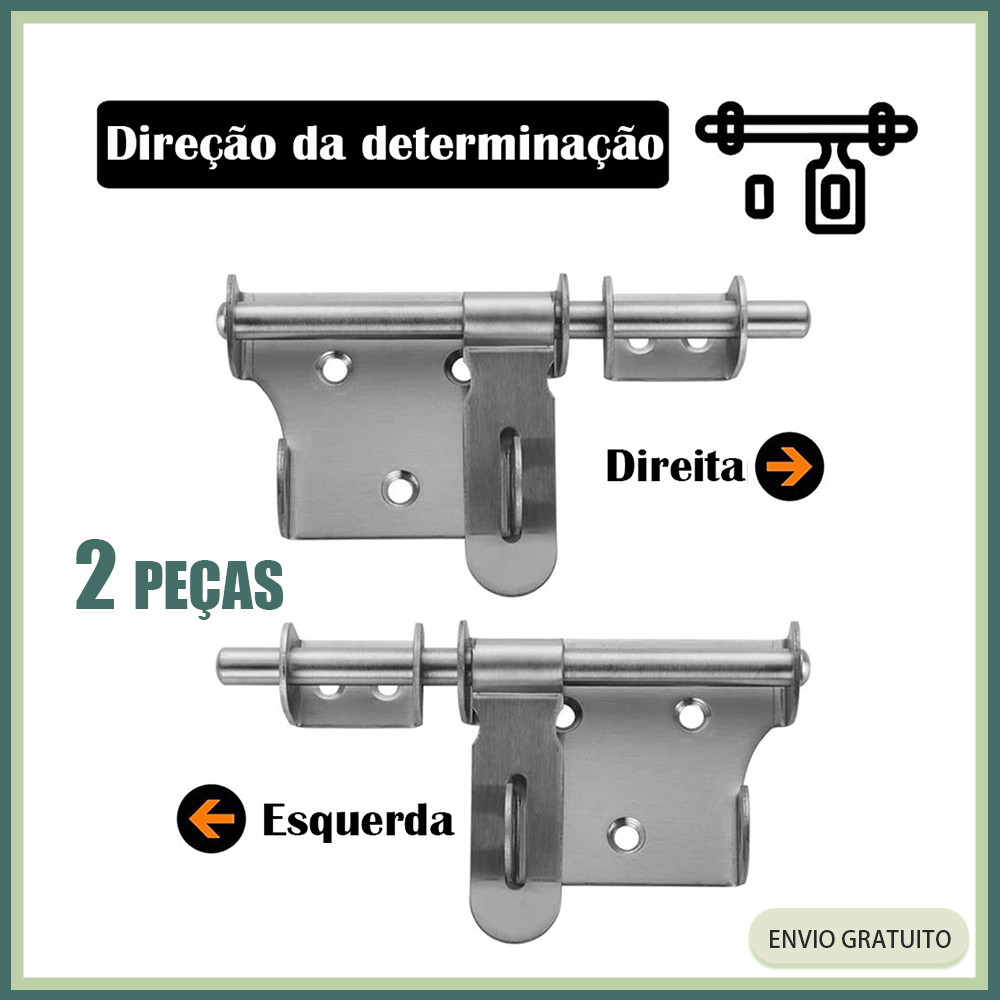 2pcs 201 parafuso de trinco de porta de aço inoxidável trinco simples parafuso de trinco com cadeado