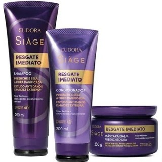 KIT SIAGE RESGATE IMEDIATO CONDICIONADOR 200ML+ SHAMPOO 250ML+ MASCARA 250G em Oferta na Shopee