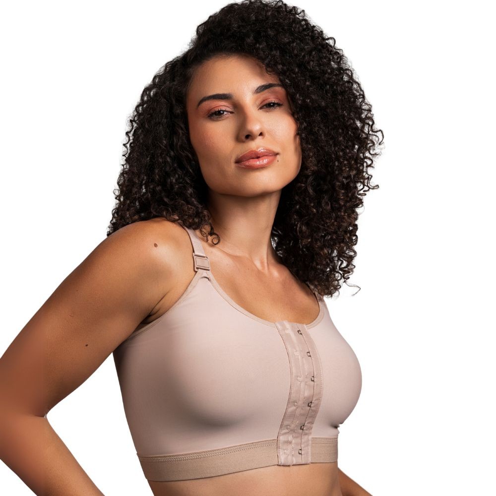 Sutiã Pós Cirúrgico Sem Costura Base com Elástico e Fecho Frontal