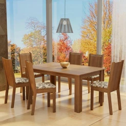 Conjunto Sala de Jantar Analu Mesa com 6 Cadeiras - Madesa