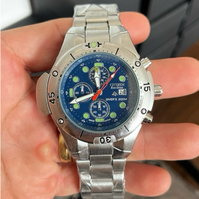 Mega lançamento Relógio Aqualand Pro-Master Eco-Drive BJ2040  6 ponteiro 100% Funcional  pulseira de aço Envio Rapido