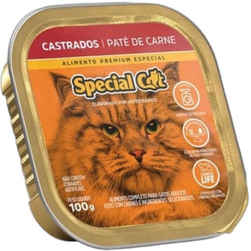 Ração Úmida Premium Special Cat para Gatos Castrados sabor Patê de Carne 100g