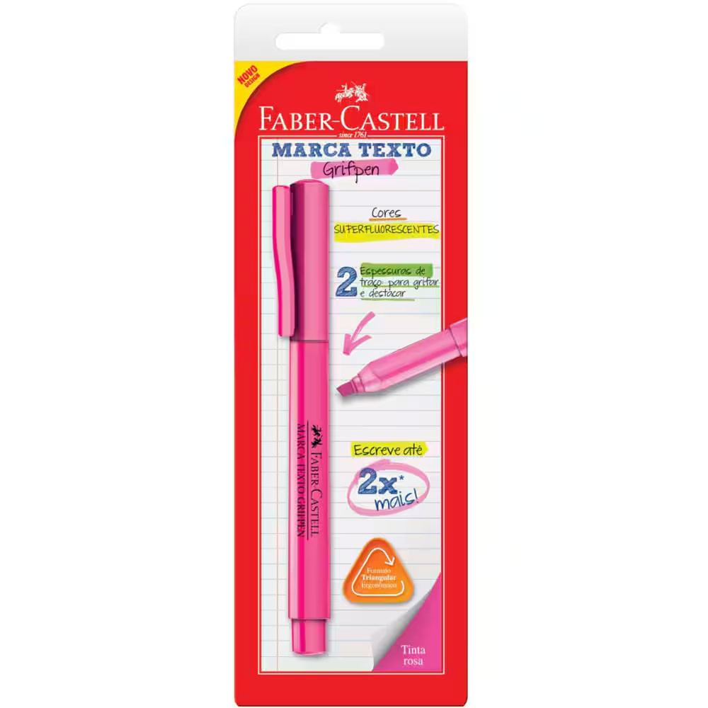 Pincel marca texto Grifpen Rosa SM/MTRSZF com 1 unidade Faber-Castell em Oferta na Shopee