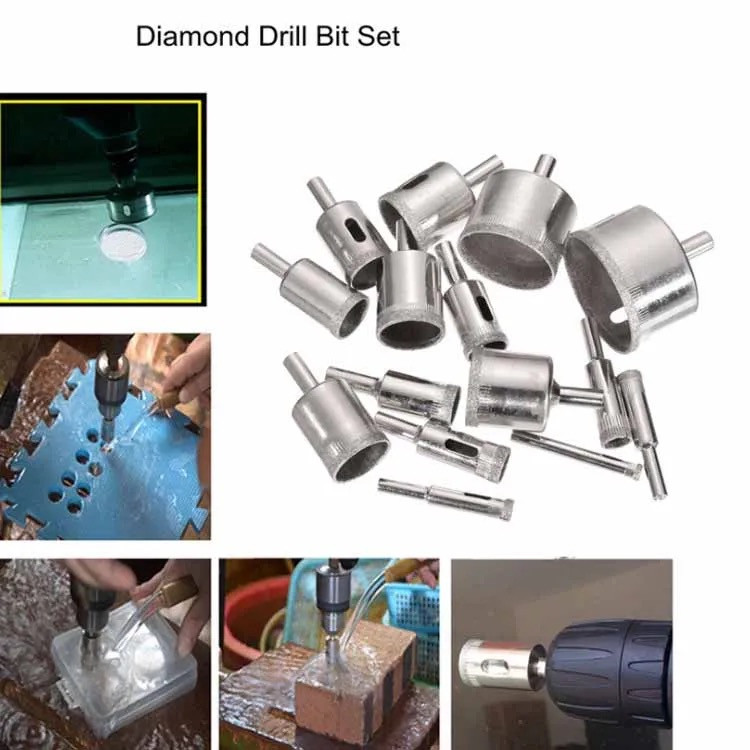 Kit Com 16 Brocas Diamantadas Serra Copo – Corte Preciso em Vidro, Mármore, Azulejo e Cerâmica