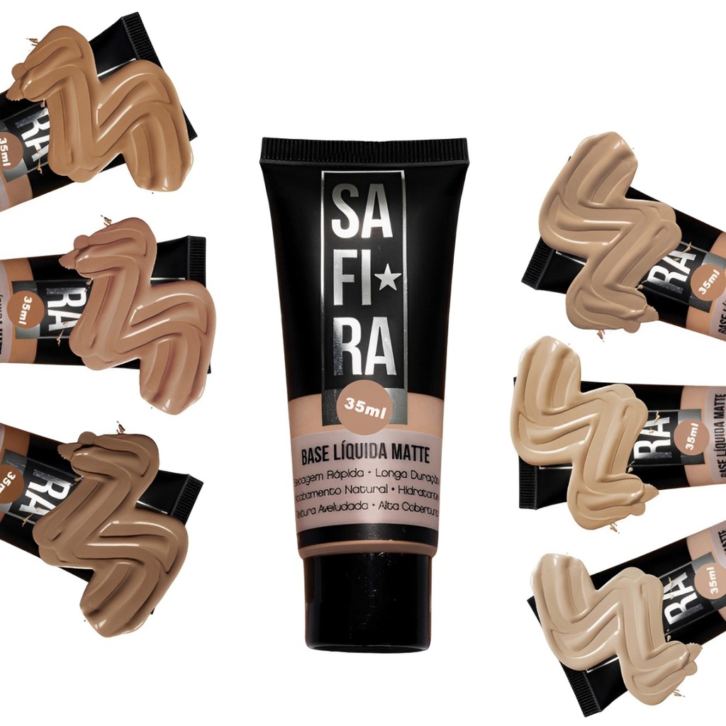 Base Líquida Matte 35ml - Alta Cobertura com Textura Aveludada - Acabamento Natural em Oferta na Shopee