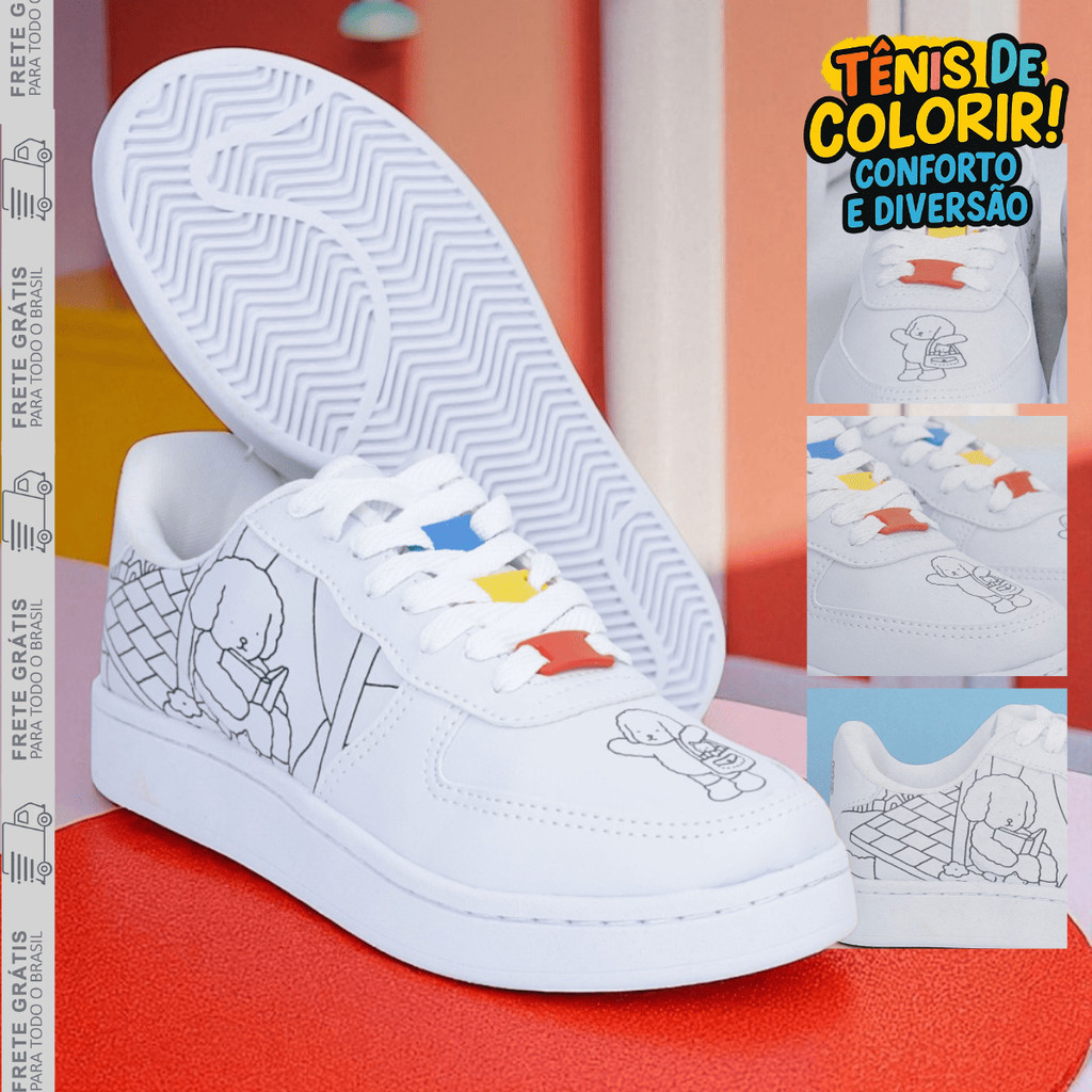 Tênis para Colorir Goods – Infantil 26 ao 32 | Atividade Criativa + Conforto Diário -  Envio Rápido em Oferta na Shopee