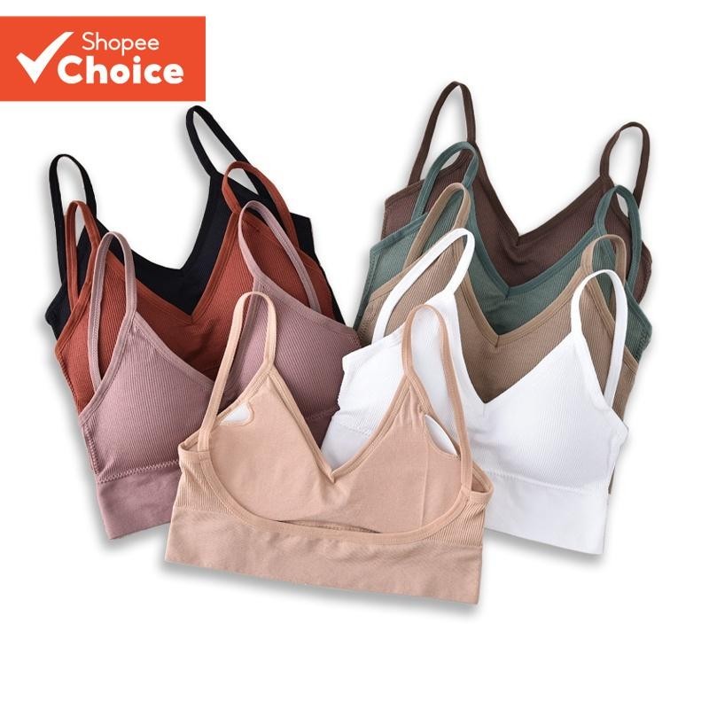 1-5 Pçs Feminino Sexy Alças Finas Colheita Topo Em Forma De U Volta Esportes Ginásio Sutiã...