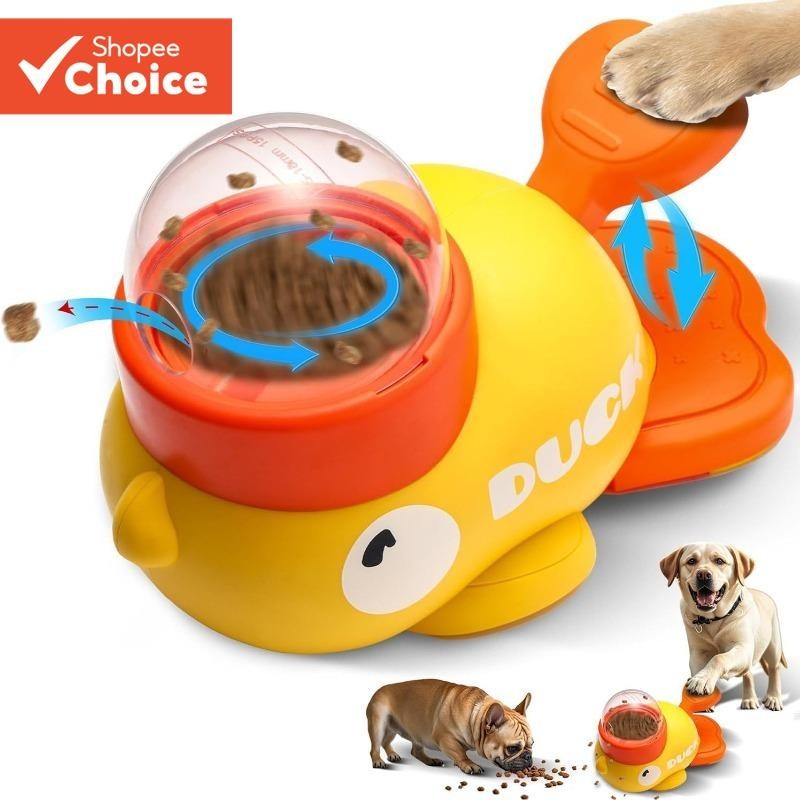 Brinquedo Interativo Para Alimentação De Cães PetJoy-Distribuidor De Tratamento De Pato De Desenho Animado Treinamento ,