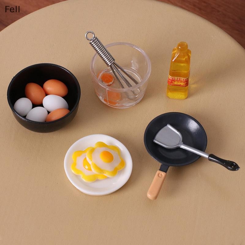 [Fel] 10 Pçs/set Casa De Bonecas Em Miniatura Simulação Tigela Fritadeira De Ovos Batedor Modelo De Comida DIY Acessório em Oferta na Shopee