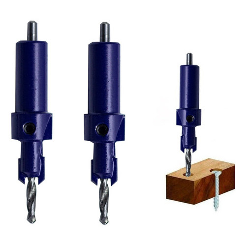 2 Escareadores Madeira 3,5x10 Broca 2,5mm broca 3mm Cônico 2pçs