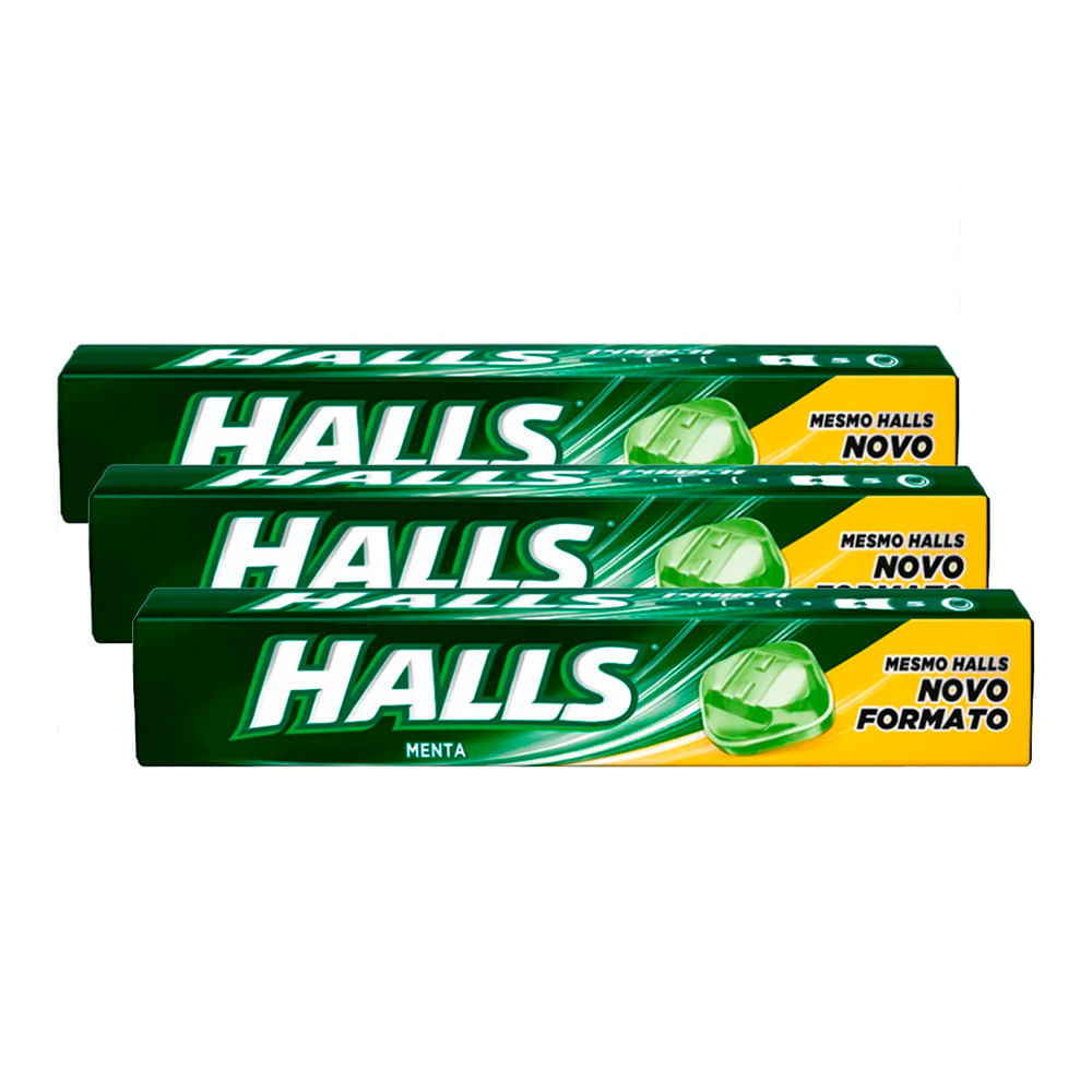 Bala Halls Menta 28g | Kit com três  unidades - Food & Beverages