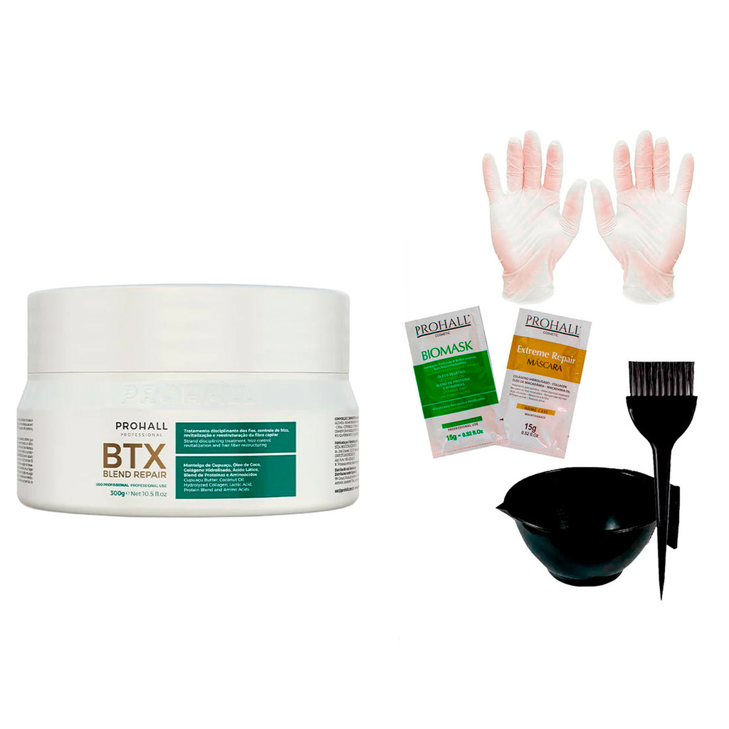 Btx Capilar Blend Repair 300g Prohall + Cumbuca/Luva/Sachês