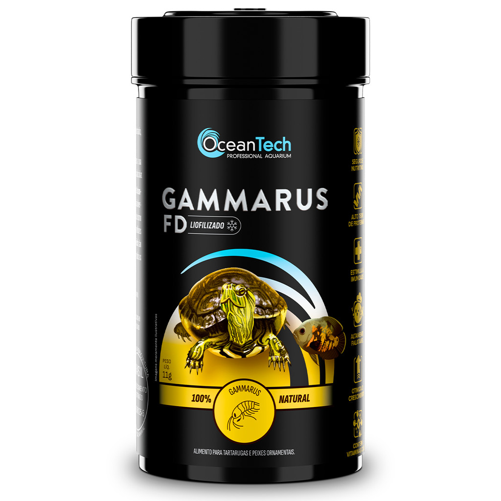 Ração Gammarus FD 11g Liofilizada Ocean Tech para Tartarugas e Peixes