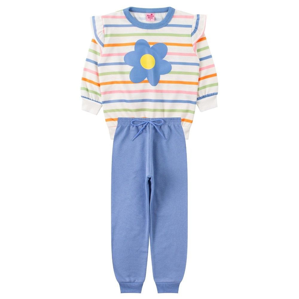 Conjunto Infantil Feminino Moletom Sublimado Peluciado/Moletom Peluciado Flor - Menina Doce em Oferta na Shopee