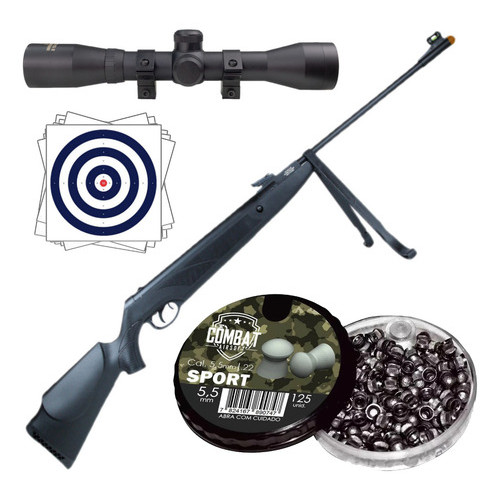 Carabina Espingarda Pressão Major 5,5mm Ekol + Combo Luneta E Chumbinho em Oferta na Shopee