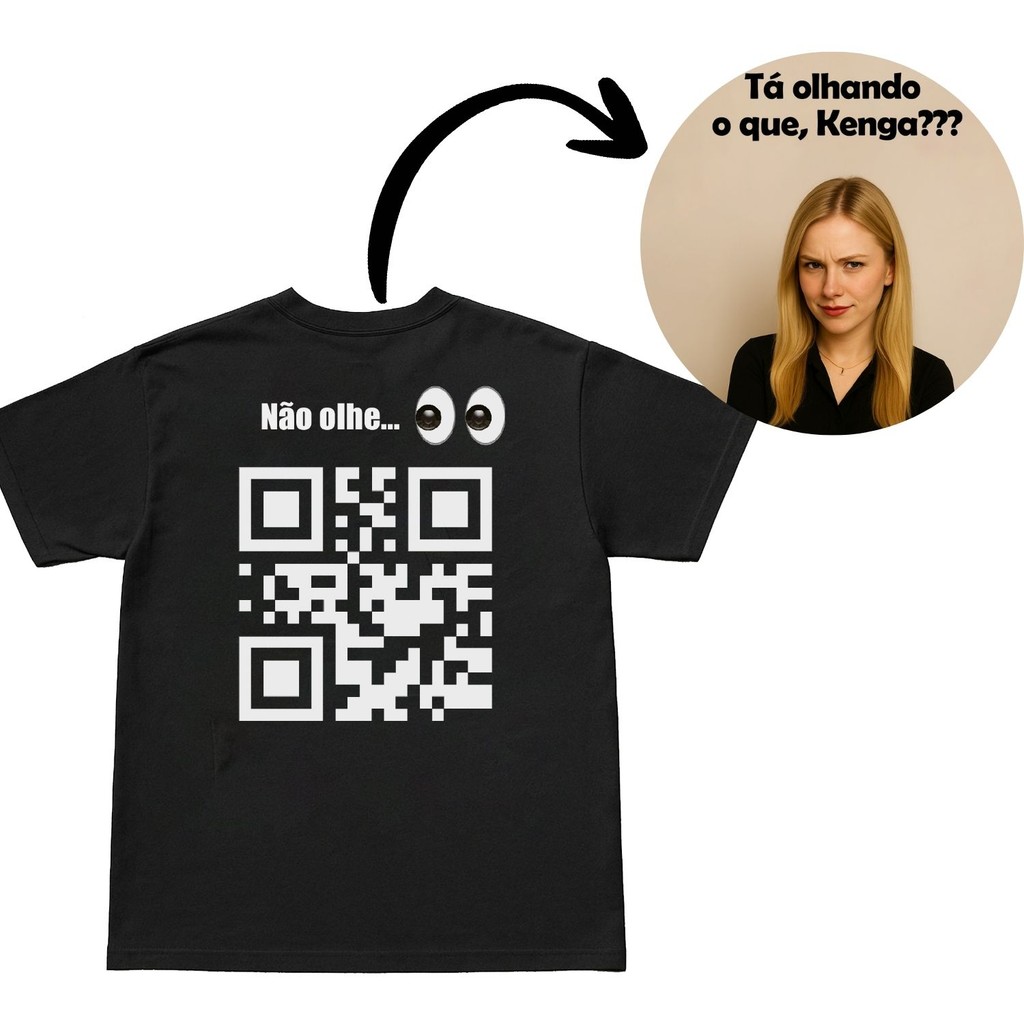 Camiseta QR COD de Casal Camisa Academia Personalizada 100% Algodão em Oferta na Shopee