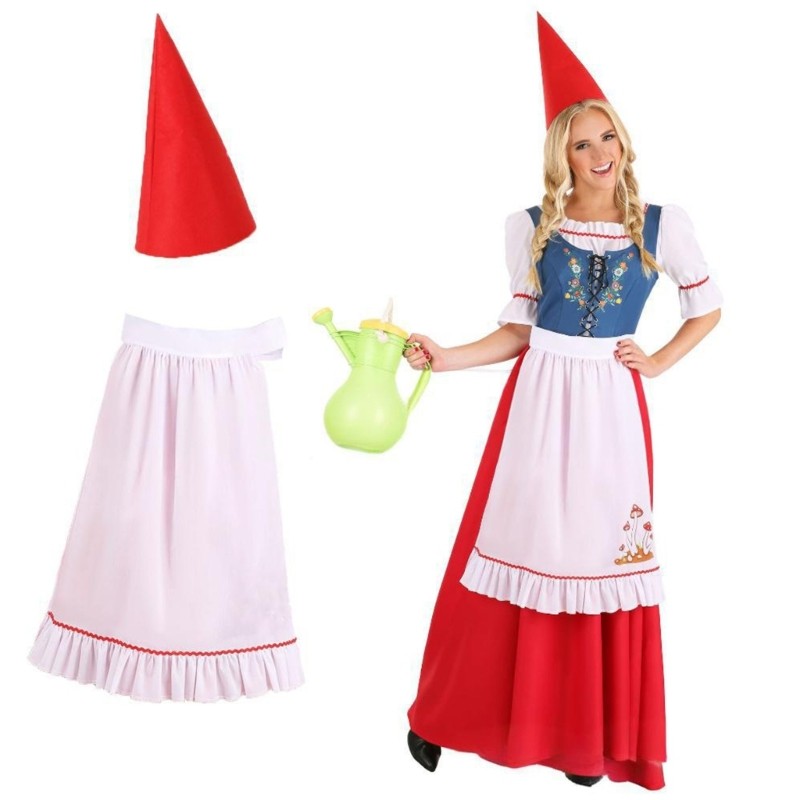 Hi * Fantasia Elfo, 2 Peças, Chapéu Gnomos Halloween, Chapéus Anões, Babado, Cintura, Avental, Conj