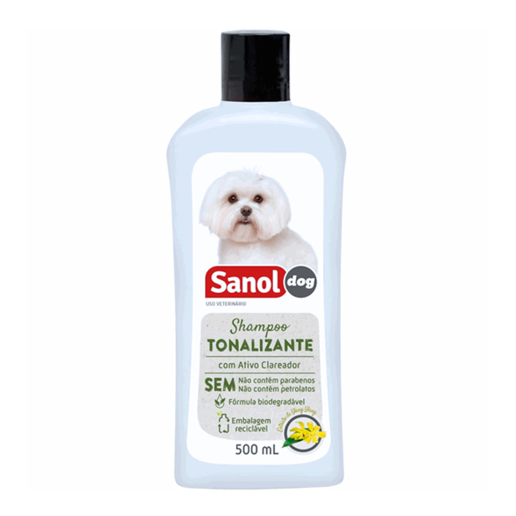 SHAMPOO TONALIZANTE DE PELOS CLAROS 500ML SANOL DOG em Oferta na Shopee
