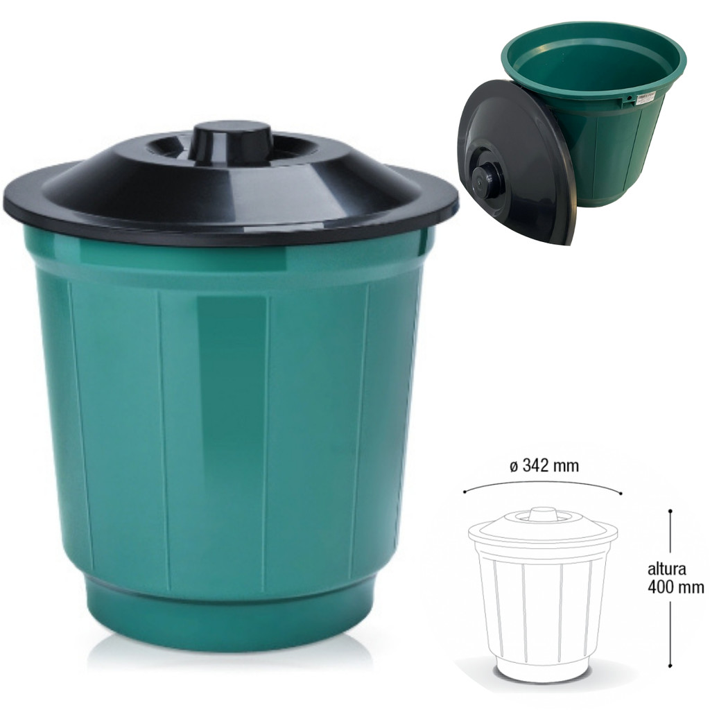 Lixeira Plástica Com Tampa Escola Bar Loja Casa 20 lts C/1un CF20/25PM ARQPLAST