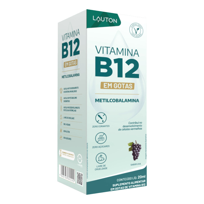 Vitamina B12 Gotas Sabor Uva 20 ML Lauton Nutrition em Oferta na Shopee