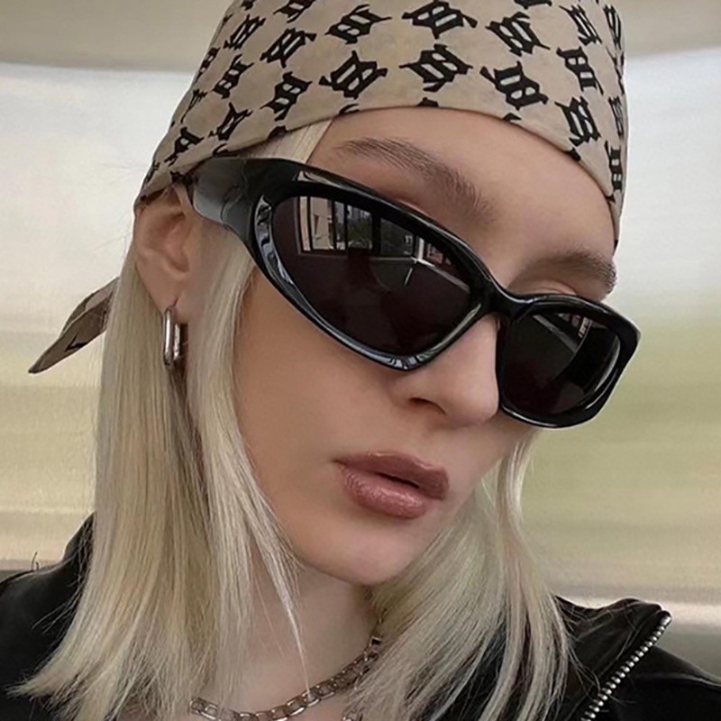 Óculos De Sol Prata Preto Para Homens Mulheres cyber Lentes Ciclismo Balencia Unissex Y2K Cyberpunk KIT