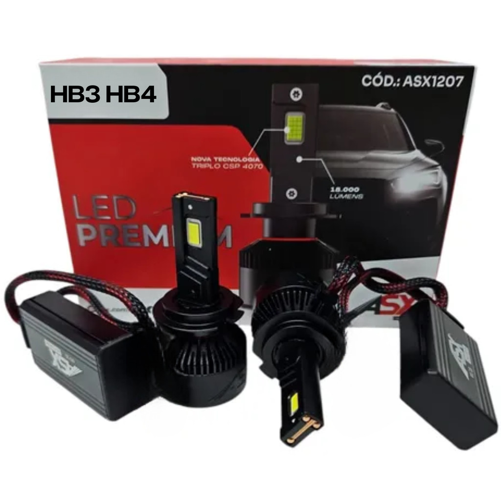 Lampada Led Premium Asx Csp Hb3/Hb4 - 100w - 12.000 Lumens - Bivolt