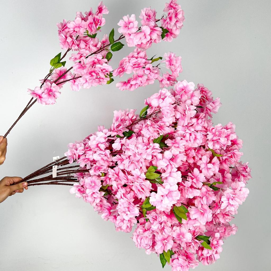 Haste de Cerejeira Artificial Alta Galho de Pessegueiro 95cm Flores Artificiais - BH802169 ROSA
