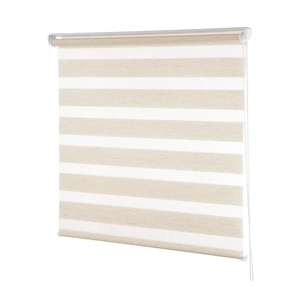 Persiana Rolo Zebra Dupla 120x160cm Bege Linho Conthey Evolux - N2004461C em Oferta na Shopee