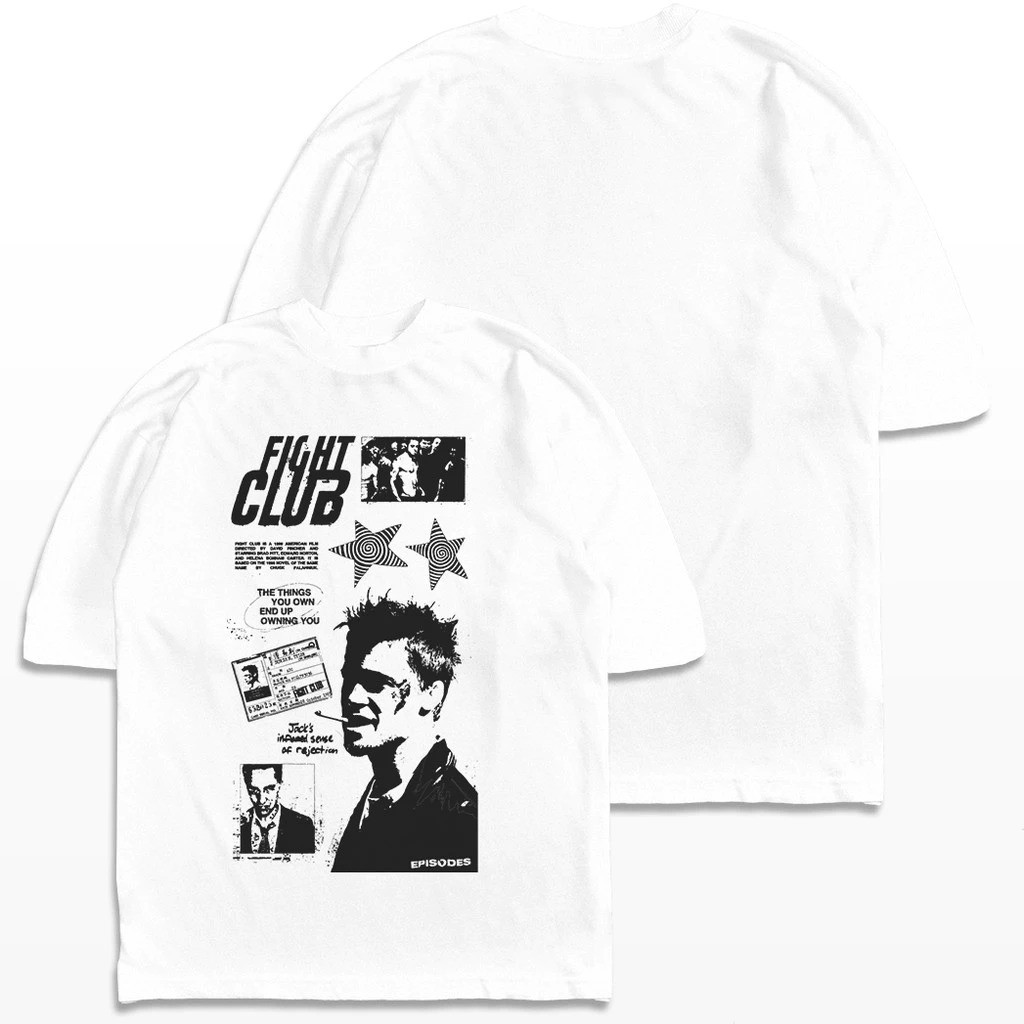 Camiseta Fight Club Clube da Luta Streetwear Harajuku Camisa Unissex