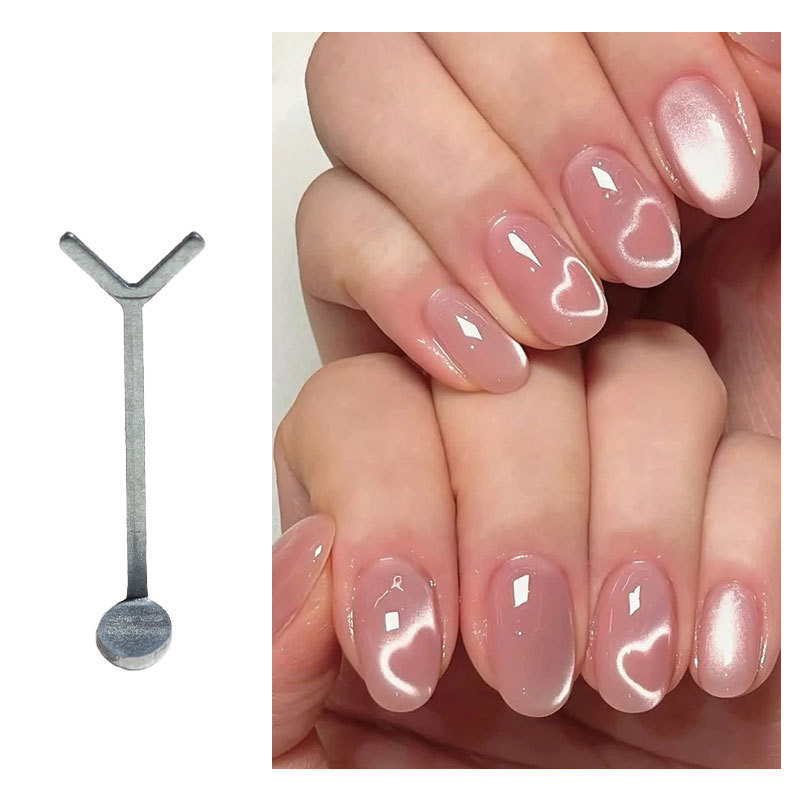 Forma De Coração Olhos De Gato Ímã Vara Amor Padrão Adequado Em Y Prego.-Makeupnails- em Oferta na Shopee