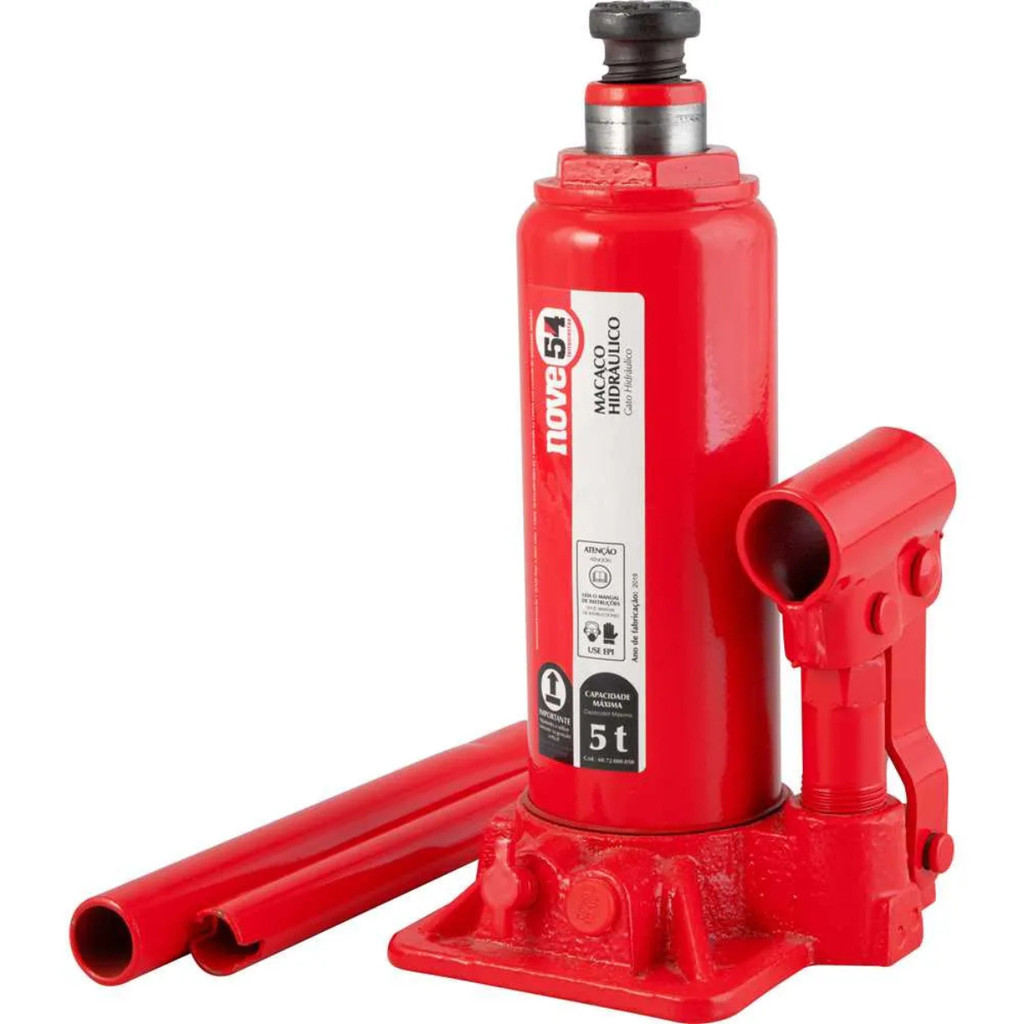 Macaco Hidráulico Tipo Garrafa 5 toneladas Nove54 em Oferta na Shopee