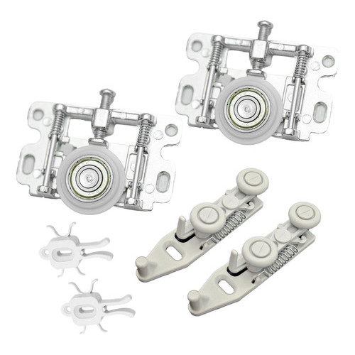 Kit roldana universal com guia superior para porta de correr de guarda roupa de 50kg 1 porta