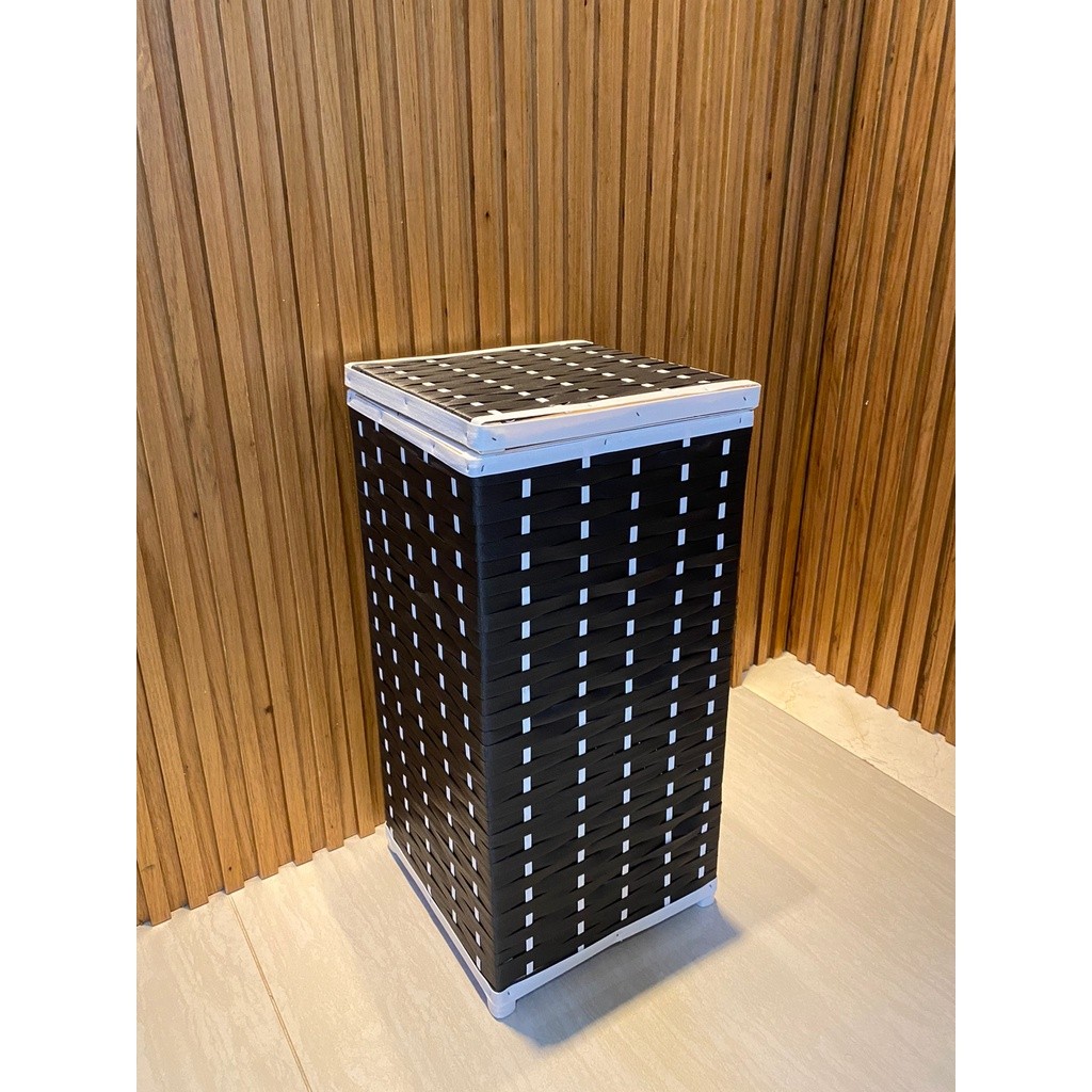 Roupeiro Cesto de Roupa em Fibra Sintética 50 Litros 30x30x60 em Oferta na Shopee