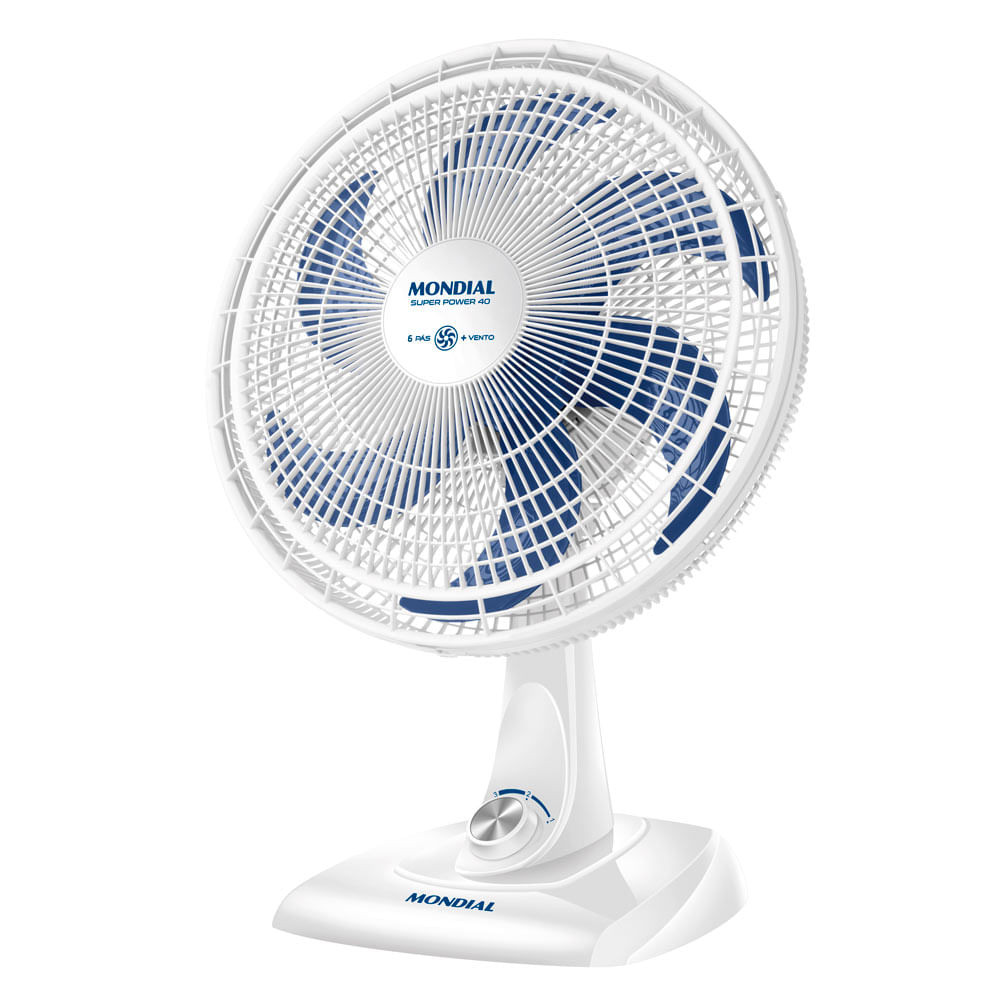 Ventilador de Mesa Mondial 6 Pás Super Power VSP-40-W - 40cm 127V - Home Appliances
