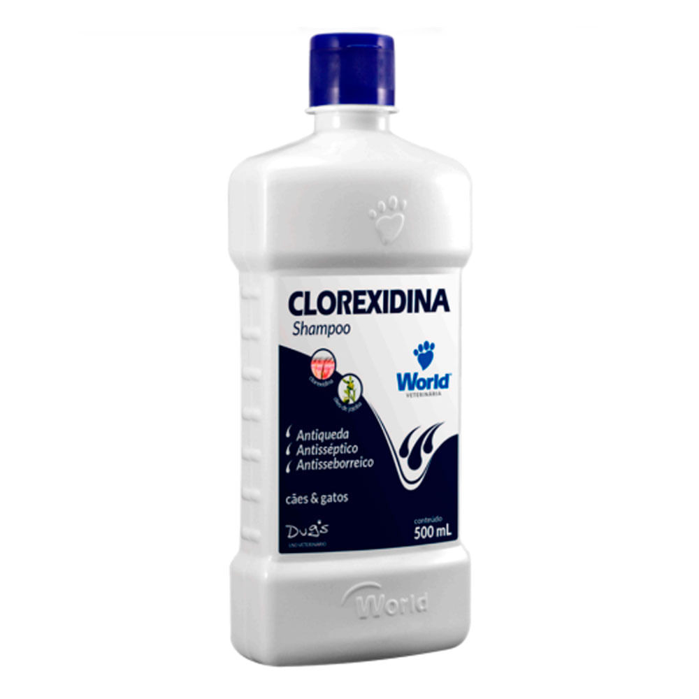 Shampoo Clorexidina Dugs World para Cães e Gatos 500ml - Pets