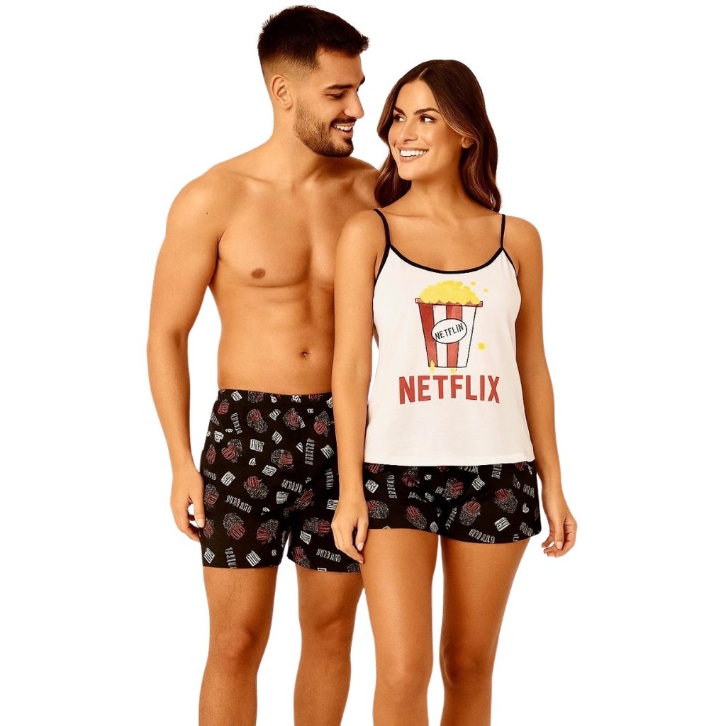 Kit Casal Netflix Baby Doll e Samba Canção