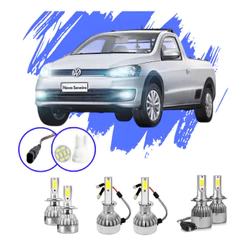 Lâmpada Led Saveiro 2009 A 2016 Kit V10 - Efeito Xênon