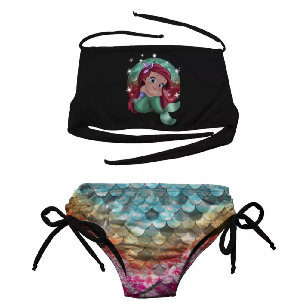 Biquíni Infantil A Pequena Sereia Lançamento Proteção UV 50 Plus Moda Praia Piscina Menina Verão