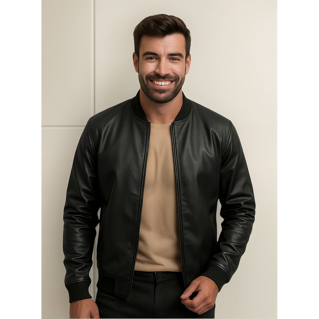 Jaqueta Masculina Courino Ecológico Motoqueiro Inverno Frio