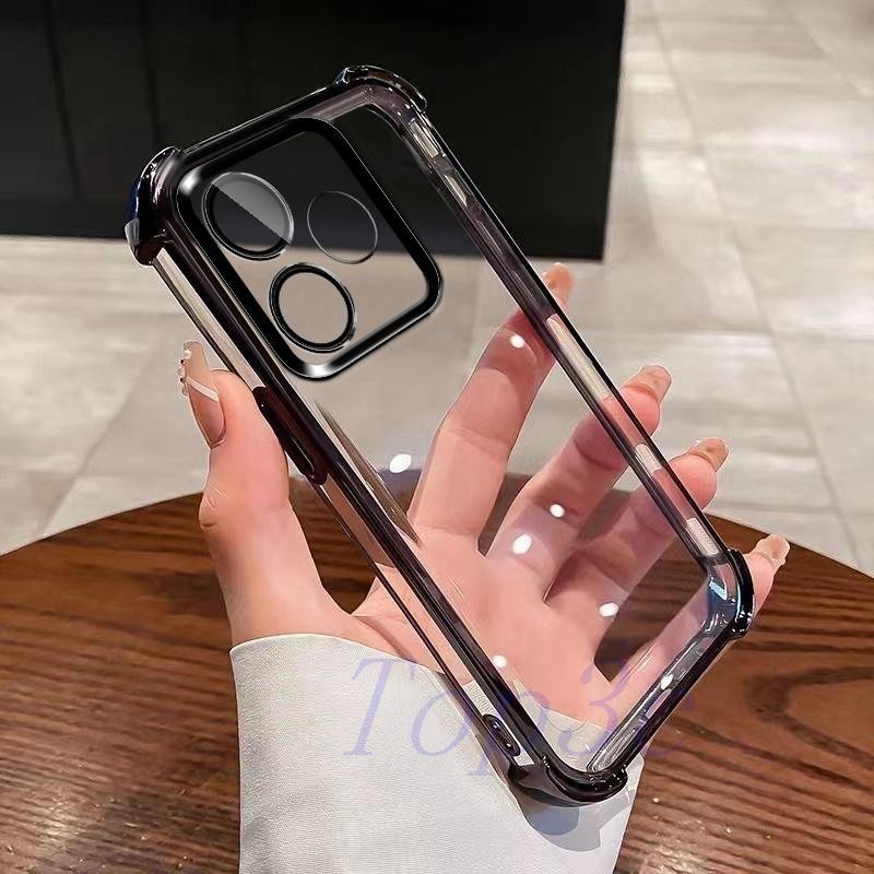 Invólucro Para Redmi 13/Redmi13 5G Quatro Cantos anti-Queda Transparente Caixa D