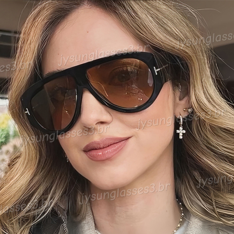 Óculos De Sol Piloto De Armação Grande Da Moda Para Mulheres Homens Retrô T Word Unissex Proteção UV