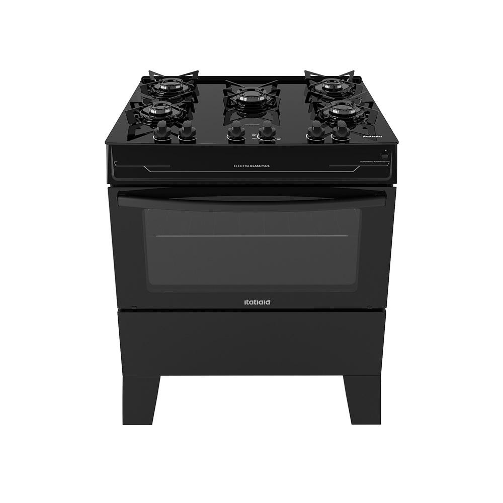 Fogão Itatiaia 5 Bocas Electra Glass Plus Preto Bivolt em Oferta na Shopee