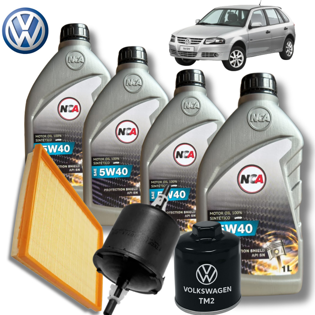 KIT TROCA DE ÓLEO VW 5W40 + FILTROS GOL G4 (1.0 2011)