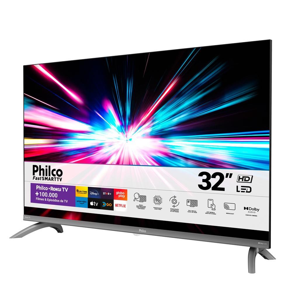 Smart TV Led 32" HD Philco PTV32CRA Preta