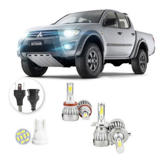 Lâmpadas Ultra Led Mitsubishi L200 20000lm Alto Baixo e Milha + Pingo Led em Oferta na Shopee
