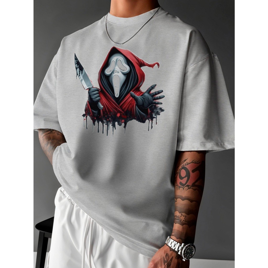Camisa Camiseta Streetwear Overzised Ghost Face Letra F Gangsta Quebrada Unissex ref-3571