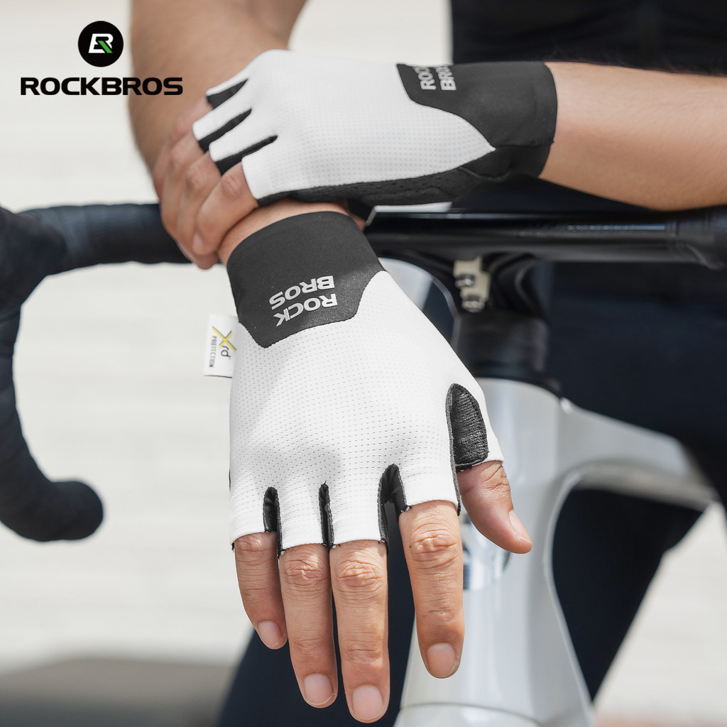 ROCKBROS Luvas De Ciclismo Absorção De Choque Verão Respirável Antiderrapante MBT Bicicleta De Estrada Equipamentos